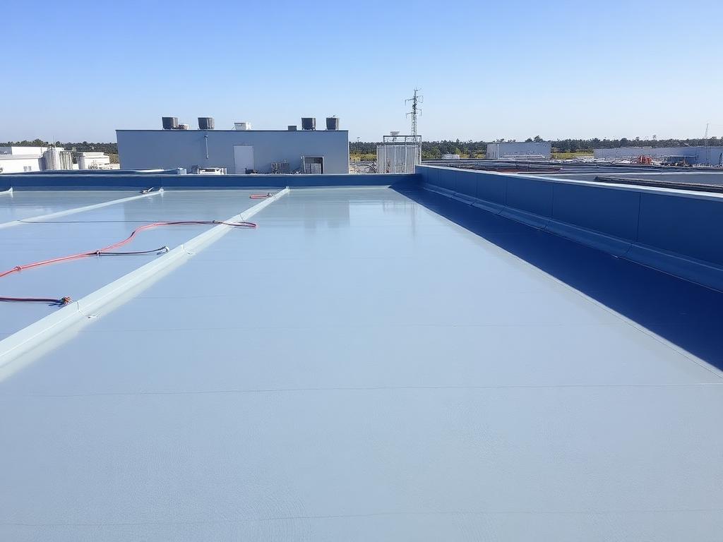 Impermeabilización y acabado protector en cubierta industrial.